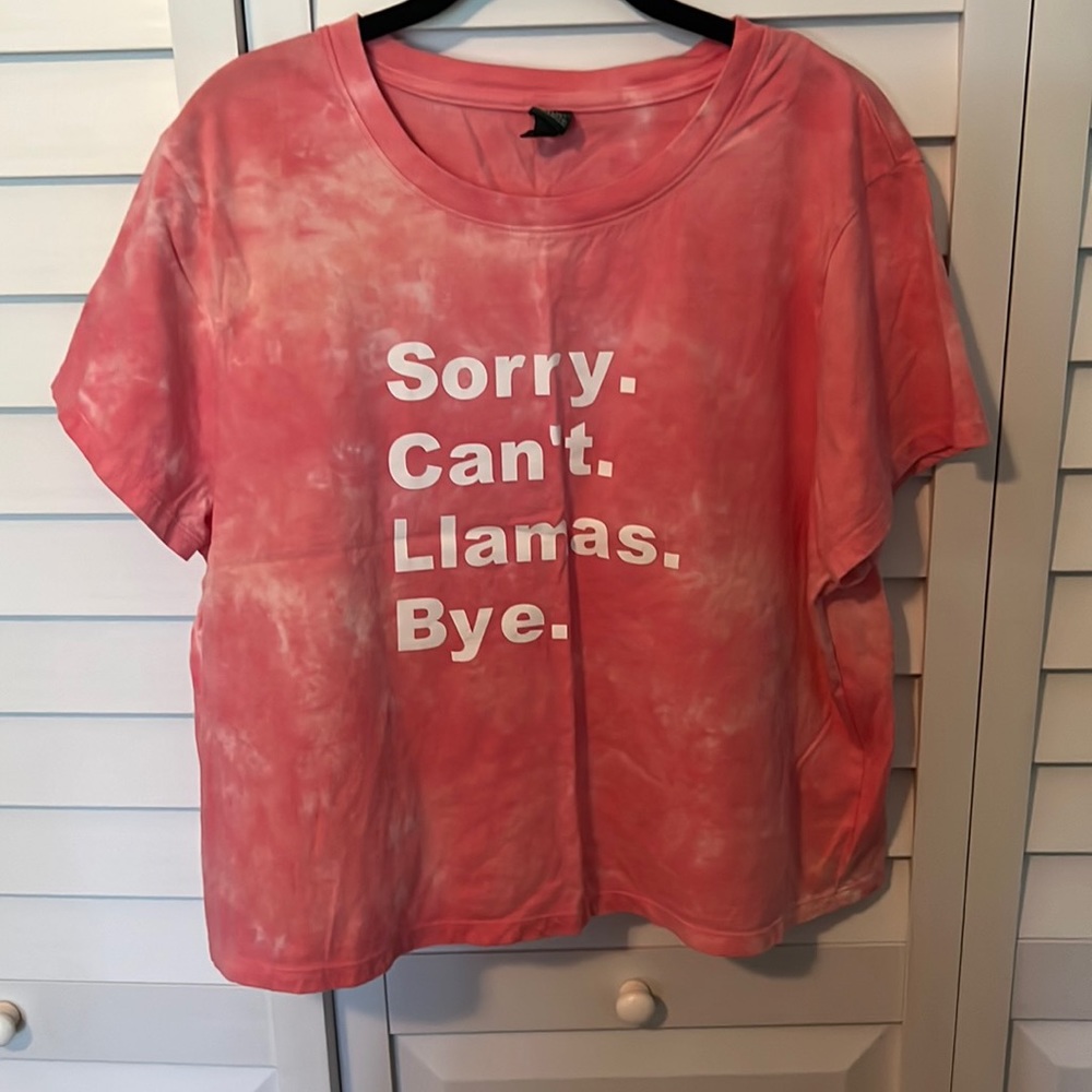Pink crop top. Created for a llama party.